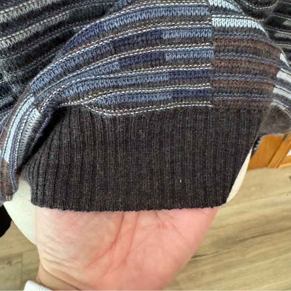 Men’s XL Segreto Italy Sweater Blues, Browns & Grays 100% Pure New Wool Merino - Picture 4 of 8